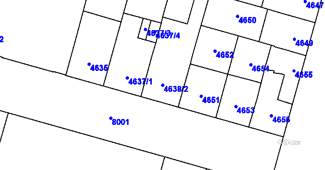 Parcela st. 4638/2 v KÚ Prostějov, Katastrální mapa