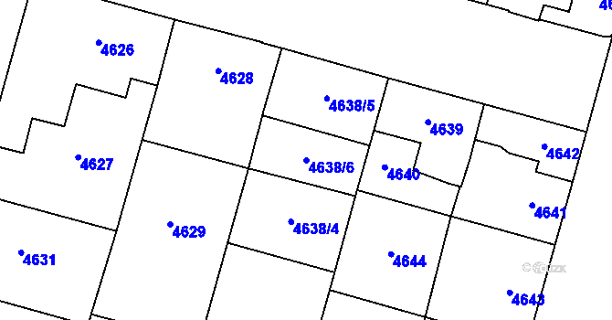Parcela st. 4638/6 v KÚ Prostějov, Katastrální mapa