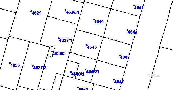 Parcela st. 4646 v KÚ Prostějov, Katastrální mapa