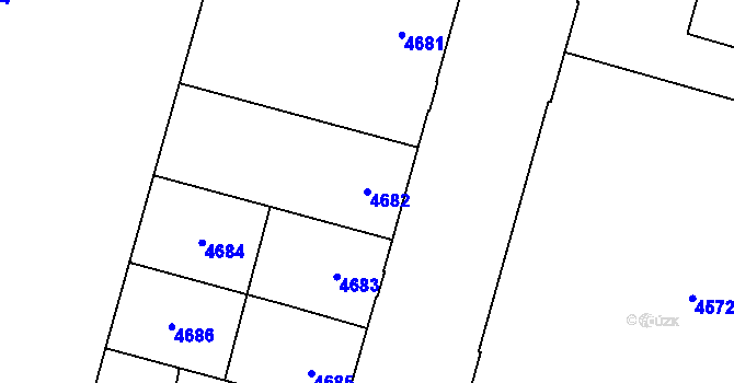 Parcela st. 4682 v KÚ Prostějov, Katastrální mapa
