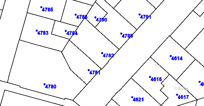 Parcela st. 4782 v KÚ Prostějov, Katastrální mapa