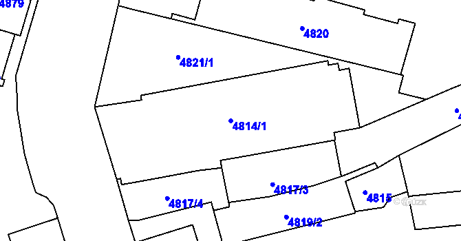 Parcela st. 4814/1 v KÚ Prostějov, Katastrální mapa