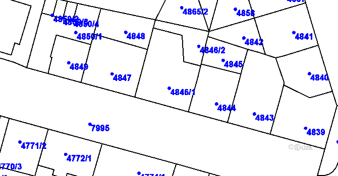 Parcela st. 4846/1 v KÚ Prostějov, Katastrální mapa