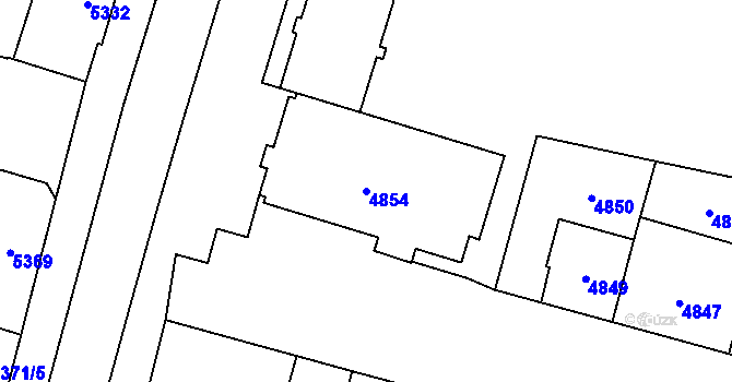 Parcela st. 4854 v KÚ Prostějov, Katastrální mapa