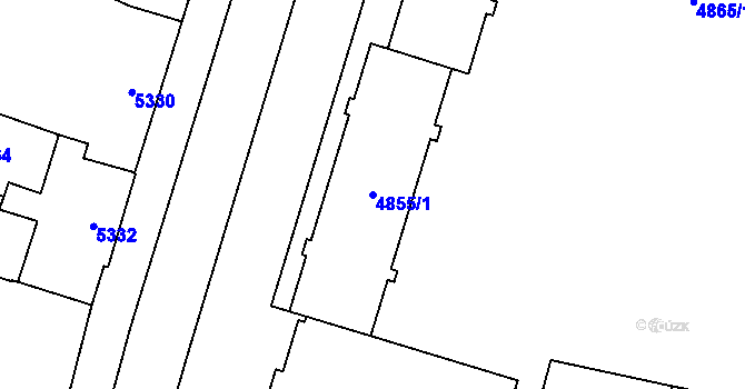 Parcela st. 4855/1 v KÚ Prostějov, Katastrální mapa
