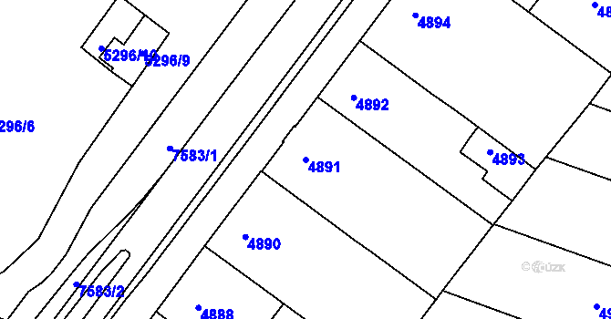 Parcela st. 4891 v KÚ Prostějov, Katastrální mapa