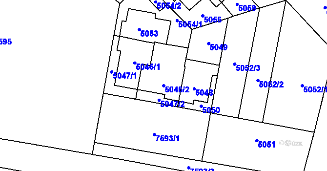 Parcela st. 5046/2 v KÚ Prostějov, Katastrální mapa