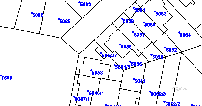 Parcela st. 5054/2 v KÚ Prostějov, Katastrální mapa