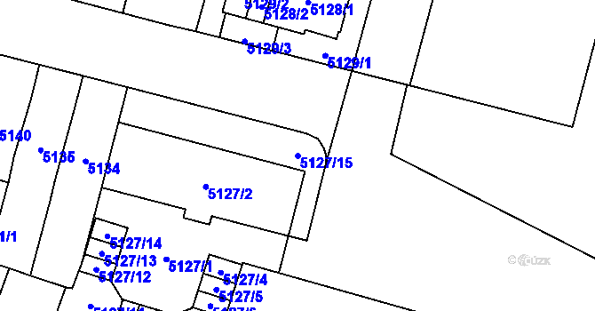 Parcela st. 5127/15 v KÚ Prostějov, Katastrální mapa