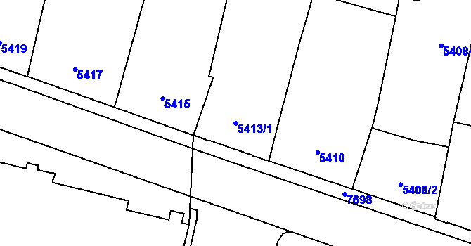 Parcela st. 5413/1 v KÚ Prostějov, Katastrální mapa