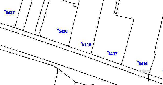 Parcela st. 5419 v KÚ Prostějov, Katastrální mapa