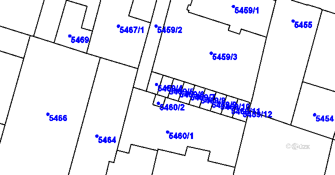 Parcela st. 5459/5 v KÚ Prostějov, Katastrální mapa
