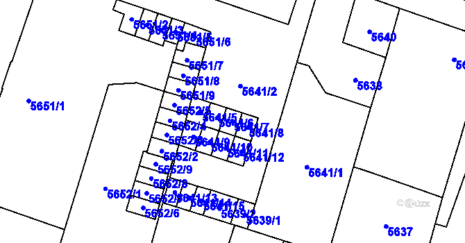 Parcela st. 5641/7 v KÚ Prostějov, Katastrální mapa