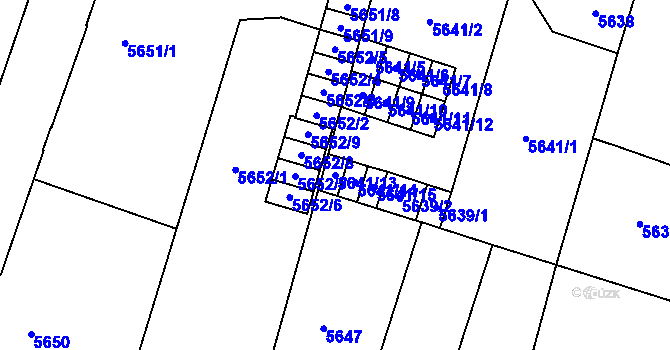 Parcela st. 5641/13 v KÚ Prostějov, Katastrální mapa