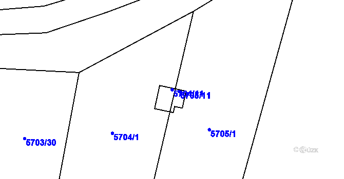 Parcela st. 5704/11 v KÚ Prostějov, Katastrální mapa