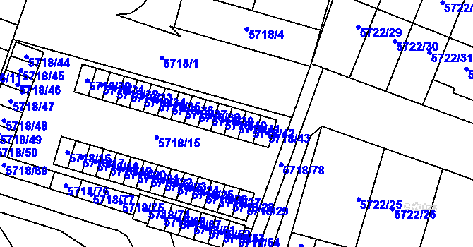 Parcela st. 5718/41 v KÚ Prostějov, Katastrální mapa