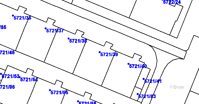 Parcela st. 5721/39 v KÚ Prostějov, Katastrální mapa