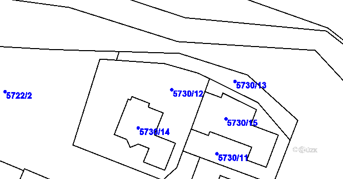 Parcela st. 5730/12 v KÚ Prostějov, Katastrální mapa
