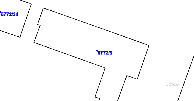 Parcela st. 5772/9 v KÚ Prostějov, Katastrální mapa