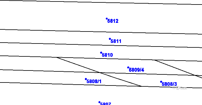 Parcela st. 5810 v KÚ Prostějov, Katastrální mapa
