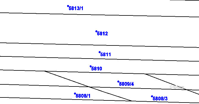 Parcela st. 5811 v KÚ Prostějov, Katastrální mapa