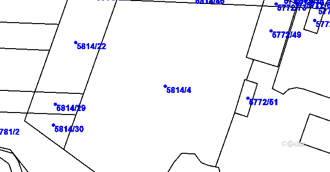 Parcela st. 5814/4 v KÚ Prostějov, Katastrální mapa