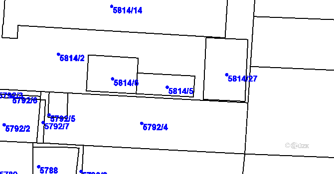 Parcela st. 5814/5 v KÚ Prostějov, Katastrální mapa