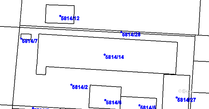Parcela st. 5814/14 v KÚ Prostějov, Katastrální mapa