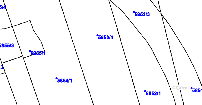 Parcela st. 5853 v KÚ Prostějov, Katastrální mapa