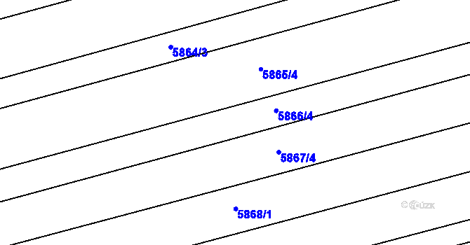 Parcela st. 5866 v KÚ Prostějov, Katastrální mapa