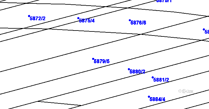 Parcela st. 5879 v KÚ Prostějov, Katastrální mapa