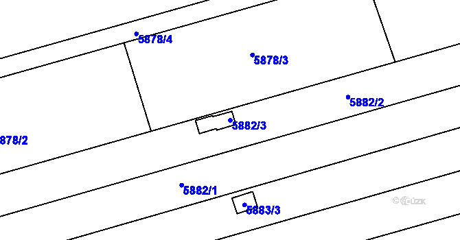 Parcela st. 5882/3 v KÚ Prostějov, Katastrální mapa