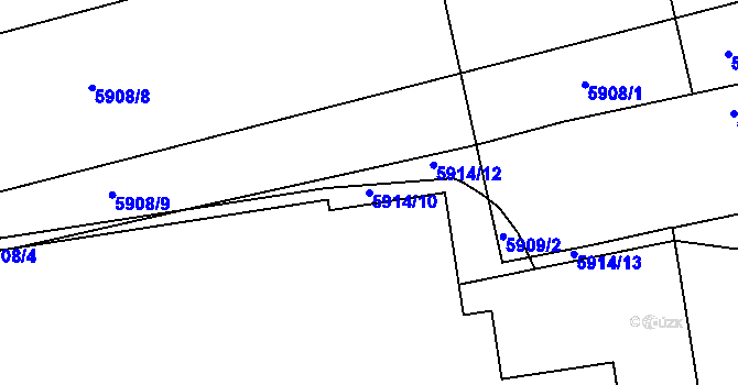 Parcela st. 5914/10 v KÚ Prostějov, Katastrální mapa