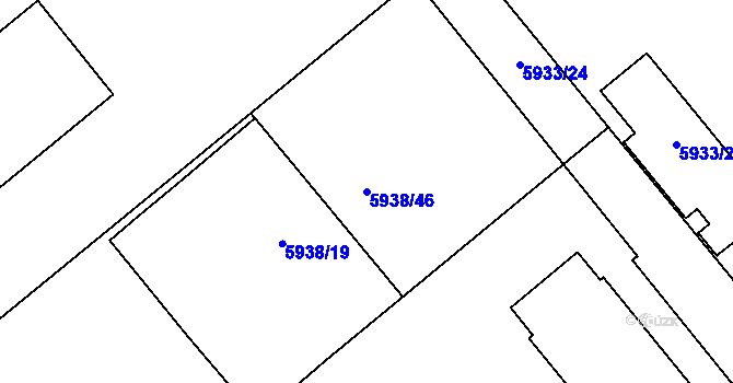 Parcela st. 5938/46 v KÚ Prostějov, Katastrální mapa