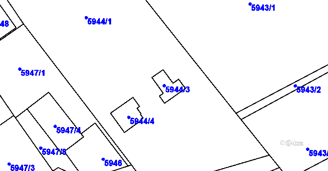 Parcela st. 5944/3 v KÚ Prostějov, Katastrální mapa
