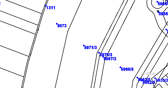 Parcela st. 5971 v KÚ Prostějov, Katastrální mapa
