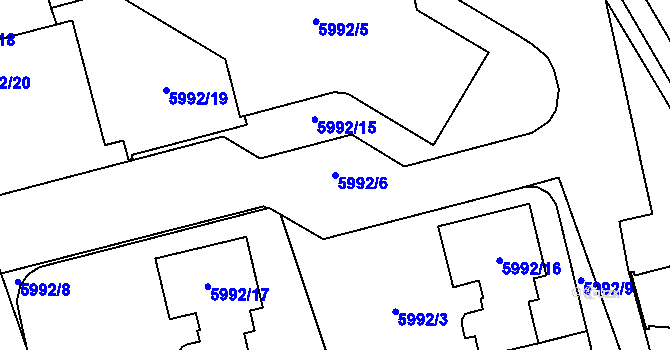 Parcela st. 5992/6 v KÚ Prostějov, Katastrální mapa
