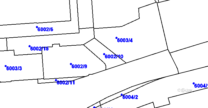 Parcela st. 6002/10 v KÚ Prostějov, Katastrální mapa