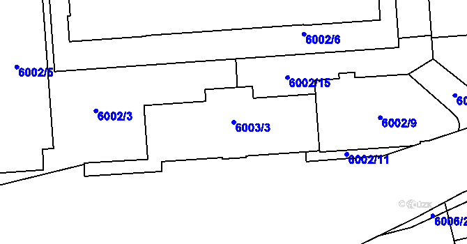 Parcela st. 6003/3 v KÚ Prostějov, Katastrální mapa