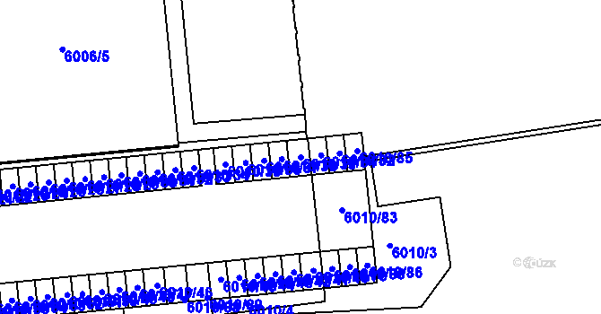 Parcela st. 6010/39 v KÚ Prostějov, Katastrální mapa