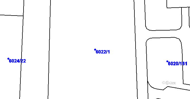 Parcela st. 6022/1 v KÚ Prostějov, Katastrální mapa