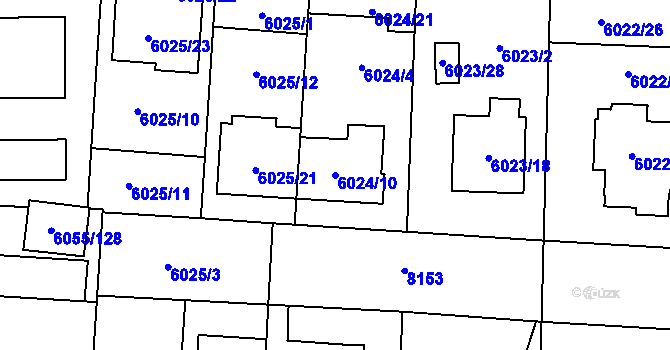 Parcela st. 6024/10 v KÚ Prostějov, Katastrální mapa