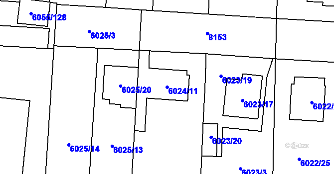 Parcela st. 6024/11 v KÚ Prostějov, Katastrální mapa