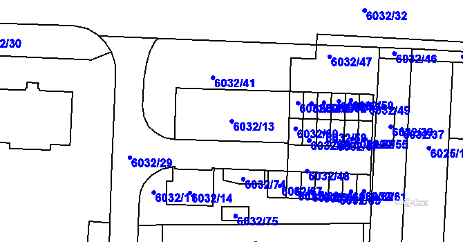 Parcela st. 6032/13 v KÚ Prostějov, Katastrální mapa