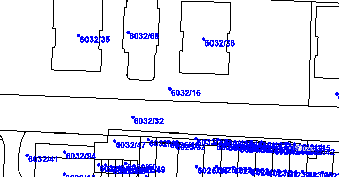 Parcela st. 6032/16 v KÚ Prostějov, Katastrální mapa