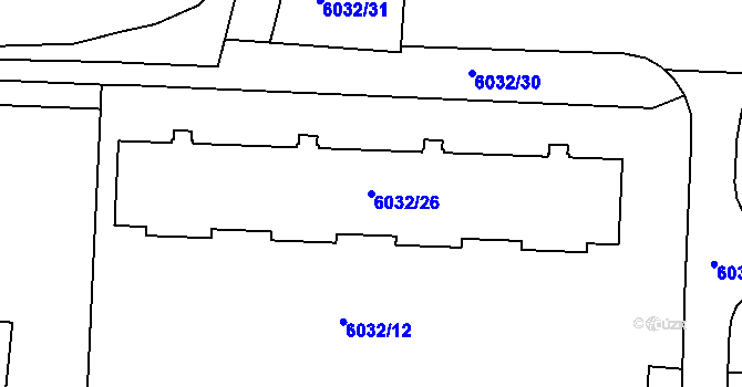 Parcela st. 6032/26 v KÚ Prostějov, Katastrální mapa