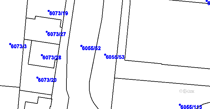 Parcela st. 6055/53 v KÚ Prostějov, Katastrální mapa