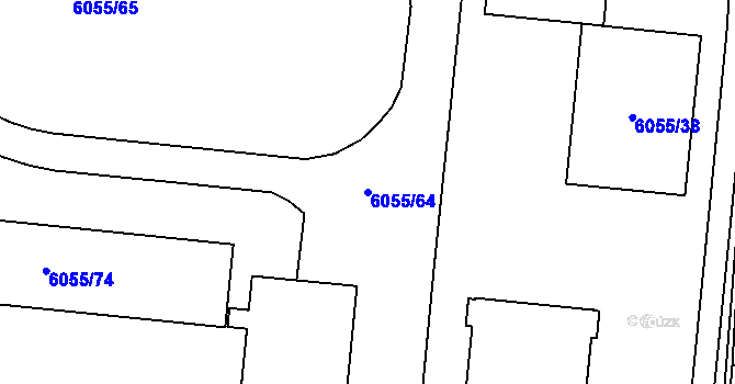 Parcela st. 6055/64 v KÚ Prostějov, Katastrální mapa