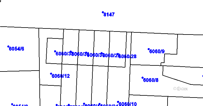 Parcela st. 6060/29 v KÚ Prostějov, Katastrální mapa