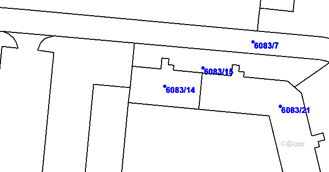 Parcela st. 6083/14 v KÚ Prostějov, Katastrální mapa